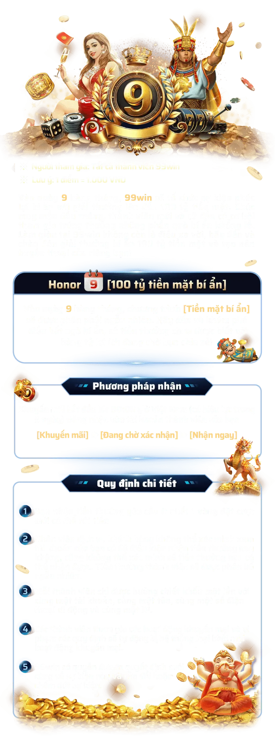 Ngày 9 Hàng Tháng Tiền thưởng bí ẩn 100 tỷ